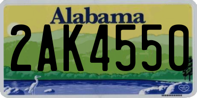 AL license plate 2AK4550