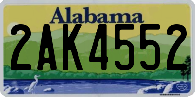 AL license plate 2AK4552
