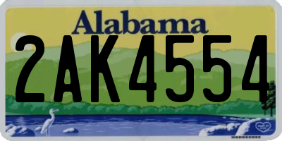 AL license plate 2AK4554