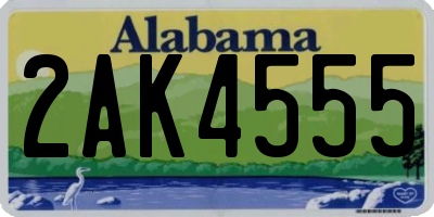 AL license plate 2AK4555