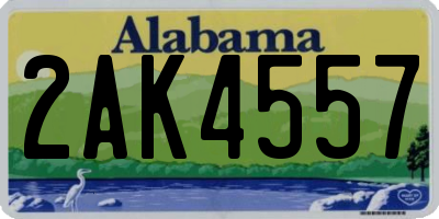 AL license plate 2AK4557