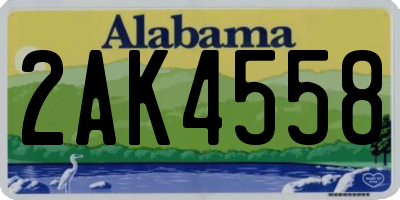 AL license plate 2AK4558