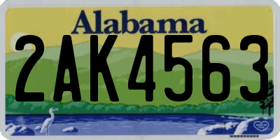 AL license plate 2AK4563