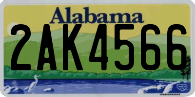 AL license plate 2AK4566