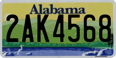 AL license plate 2AK4568