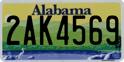 AL license plate 2AK4569