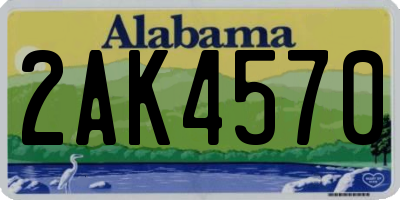 AL license plate 2AK4570