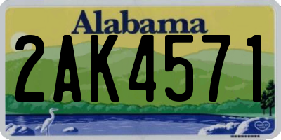 AL license plate 2AK4571