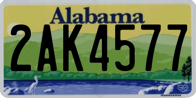 AL license plate 2AK4577