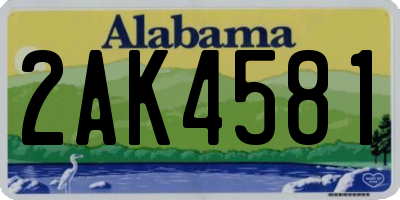 AL license plate 2AK4581
