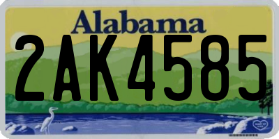 AL license plate 2AK4585