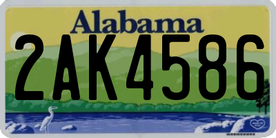AL license plate 2AK4586