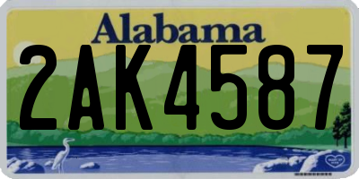 AL license plate 2AK4587