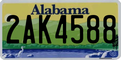 AL license plate 2AK4588