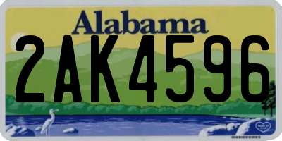 AL license plate 2AK4596