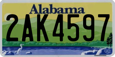 AL license plate 2AK4597