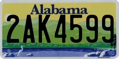 AL license plate 2AK4599