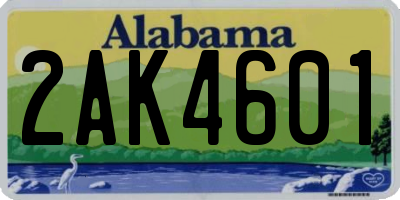 AL license plate 2AK4601