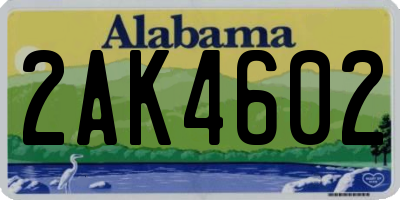 AL license plate 2AK4602