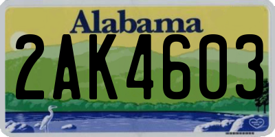 AL license plate 2AK4603