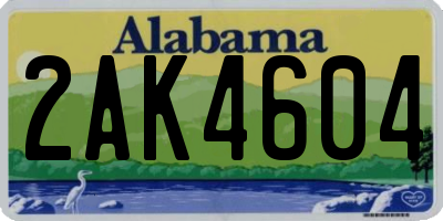 AL license plate 2AK4604