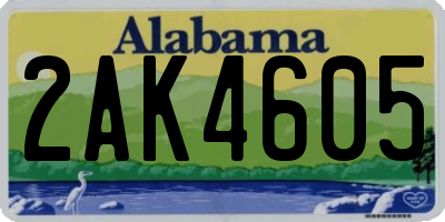 AL license plate 2AK4605