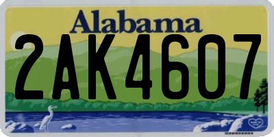 AL license plate 2AK4607