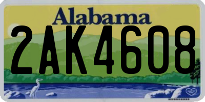 AL license plate 2AK4608