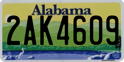 AL license plate 2AK4609