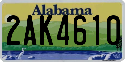 AL license plate 2AK4610