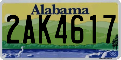 AL license plate 2AK4617