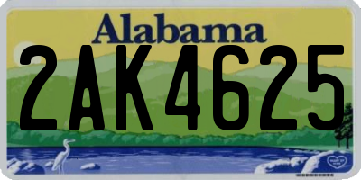 AL license plate 2AK4625