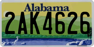 AL license plate 2AK4626