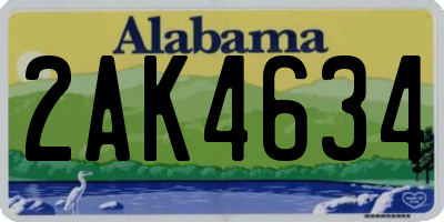 AL license plate 2AK4634