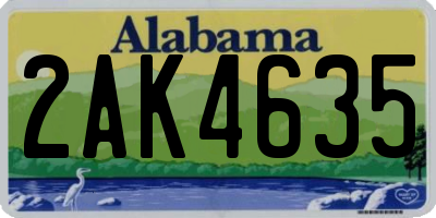 AL license plate 2AK4635