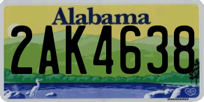 AL license plate 2AK4638