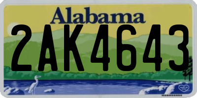 AL license plate 2AK4643