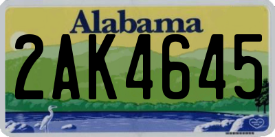 AL license plate 2AK4645