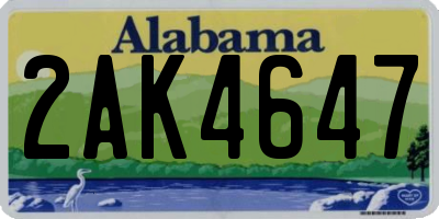 AL license plate 2AK4647