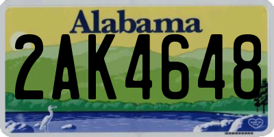 AL license plate 2AK4648