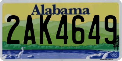 AL license plate 2AK4649