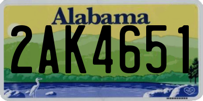 AL license plate 2AK4651