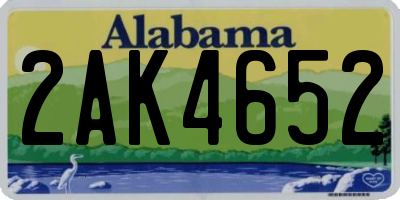 AL license plate 2AK4652