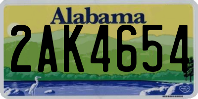 AL license plate 2AK4654