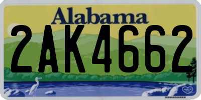 AL license plate 2AK4662