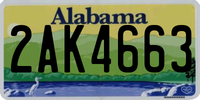 AL license plate 2AK4663