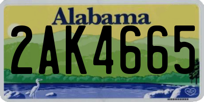 AL license plate 2AK4665