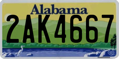 AL license plate 2AK4667