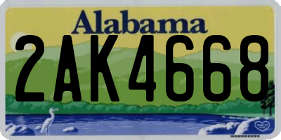 AL license plate 2AK4668
