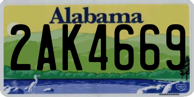 AL license plate 2AK4669